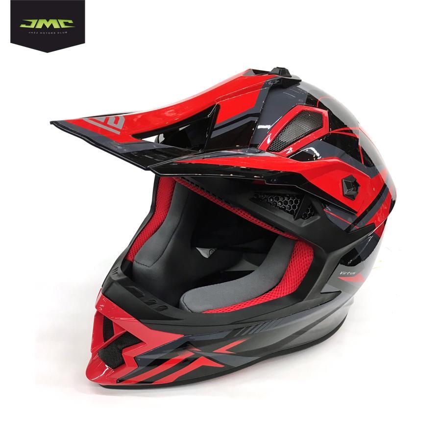 Мотошлем кроссовый Faseed FS-609 PKQH (Glossy black red)